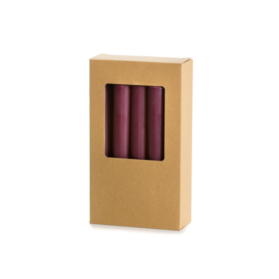 Rustik Lys stearine dinerkaars Bordeaux 2,2 × 19 cm