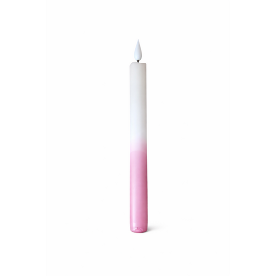 Bon Lifestyle – LED Dip Dye Stabkerze – Leinen/Rosa