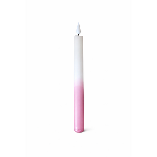 Bon Lifestyle – LED Dip Dye Stabkerze – Leinen/Rosa