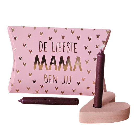 Mama Geschenkset Kerzenständer Herz