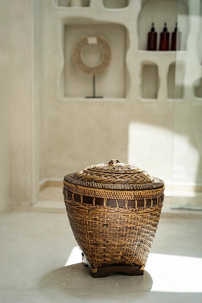 Bazar Bizar - Colonial Opbergmand Naturel Bruin L – 42 x 42 x 45 cm