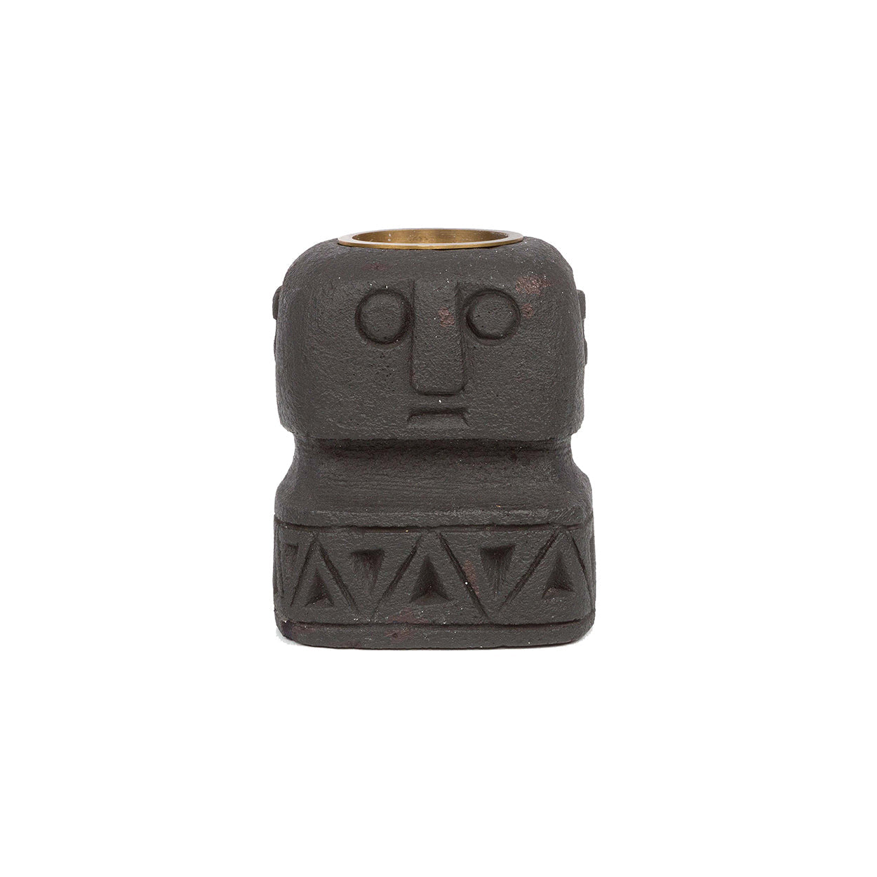 Bazar Bizar - Sumba Stone #26 Theelichthouder – Antraciet Zandsteen