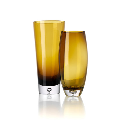Bazar Bizar - Honey Glow Vaas Bruin Goud M – 12 x 25 cm