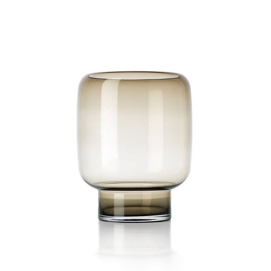 Bazar Bizar Smoky Cube vaas van gerecycled glas in bruin – 23 × 30 cm