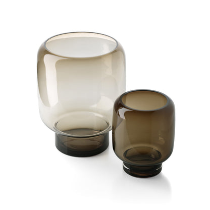 Bazar Bizar – Smoky Cube vaas bruin S – 15 × 19 cm