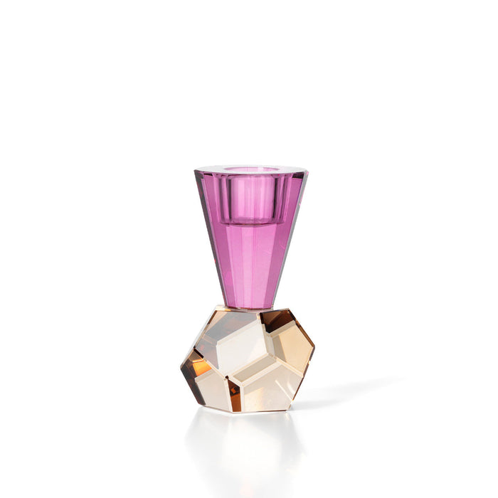 Bazar Bizar Amethyst Flame kandelaar paars en amber glas