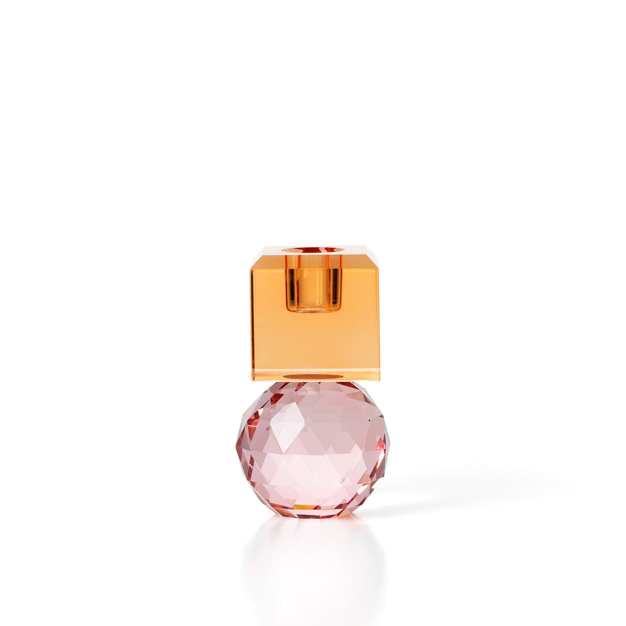 Bazar Bizar Citrine & Rose Quartz Kandelaar – Roze & Amber Glas