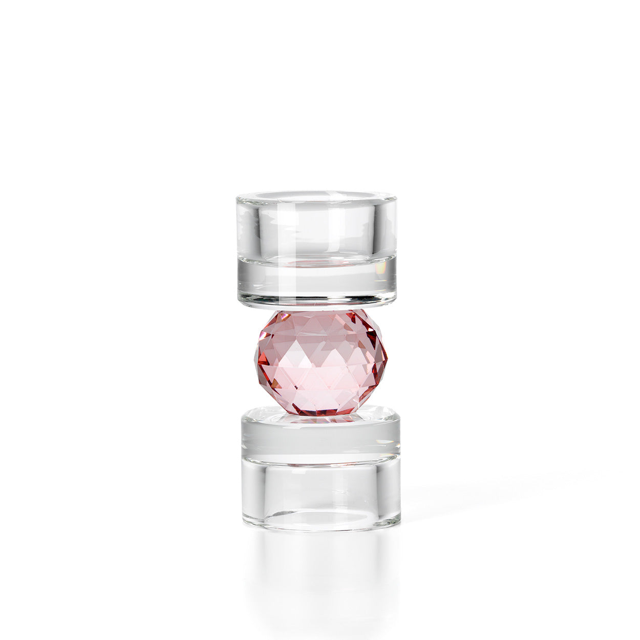 Bazar Bizar Gem Balance Theelichthouder – Helder & Roze Recycled Glas
