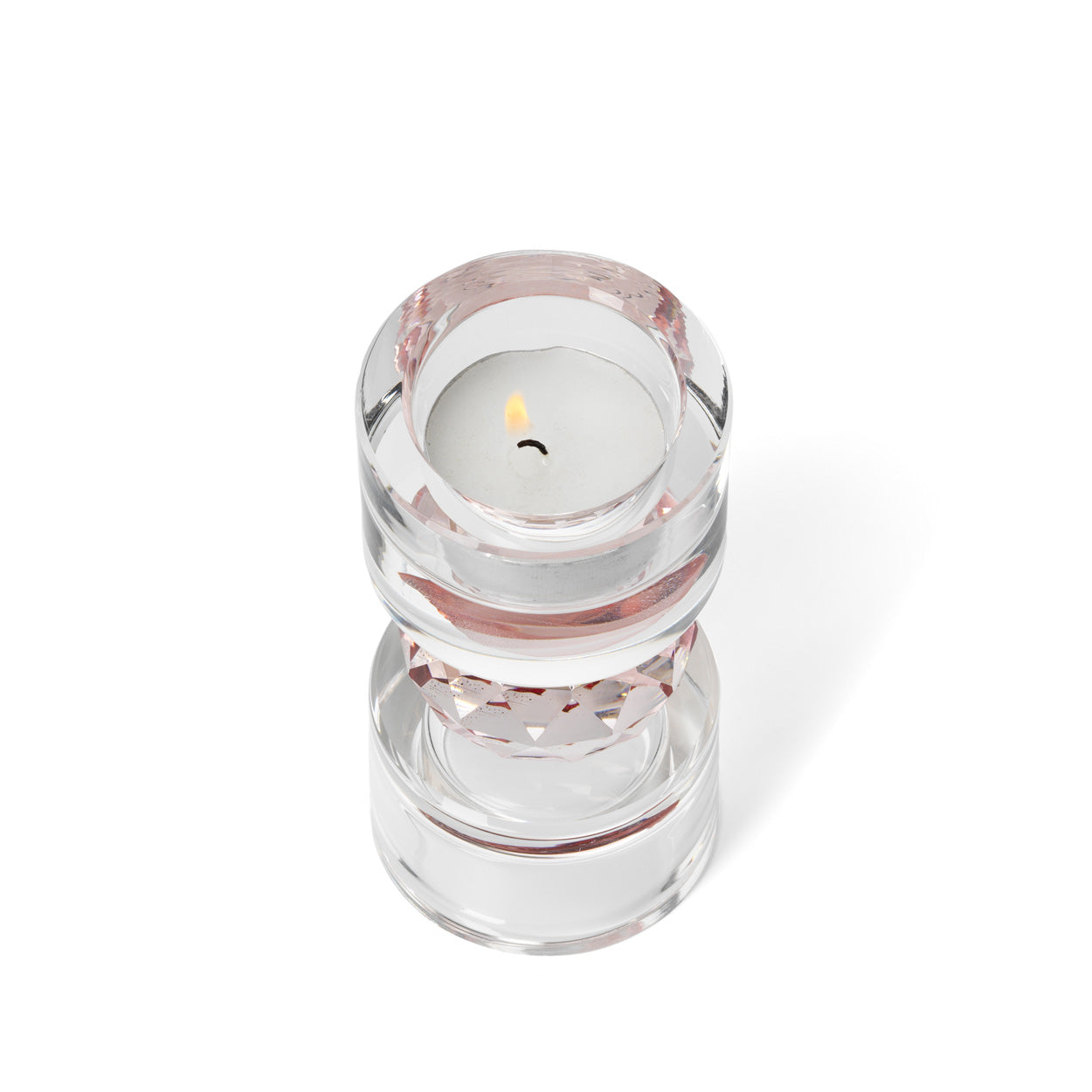 Bazar Bizar Gem Balance Theelichthouder – Helder & Roze Recycled Glas