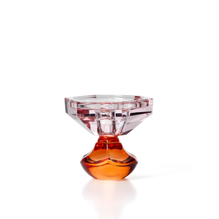 Bazar Bizar Sunset Bloom kandelaar roze en amber glas