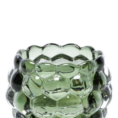 Bazar Bizar - Bubble Glow Theelichthouder – Groen Recycled Glas