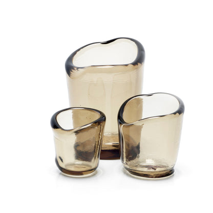Bazar Bizar - Nocturne Windlicht / Theelichthouder – Charcoal Glas