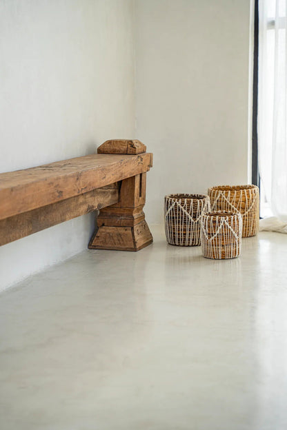 Bazar Bizar - Macra-Mazing Mand Naturel Wit L – 20 x 20 x 20 cm