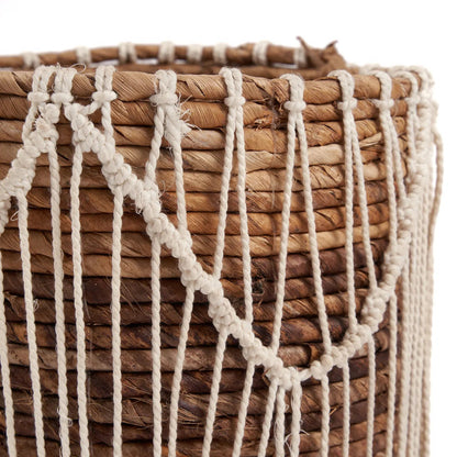 Bazar Bizar - Macra-Mazing Mand Naturel Wit L – 20 x 20 x 20 cm