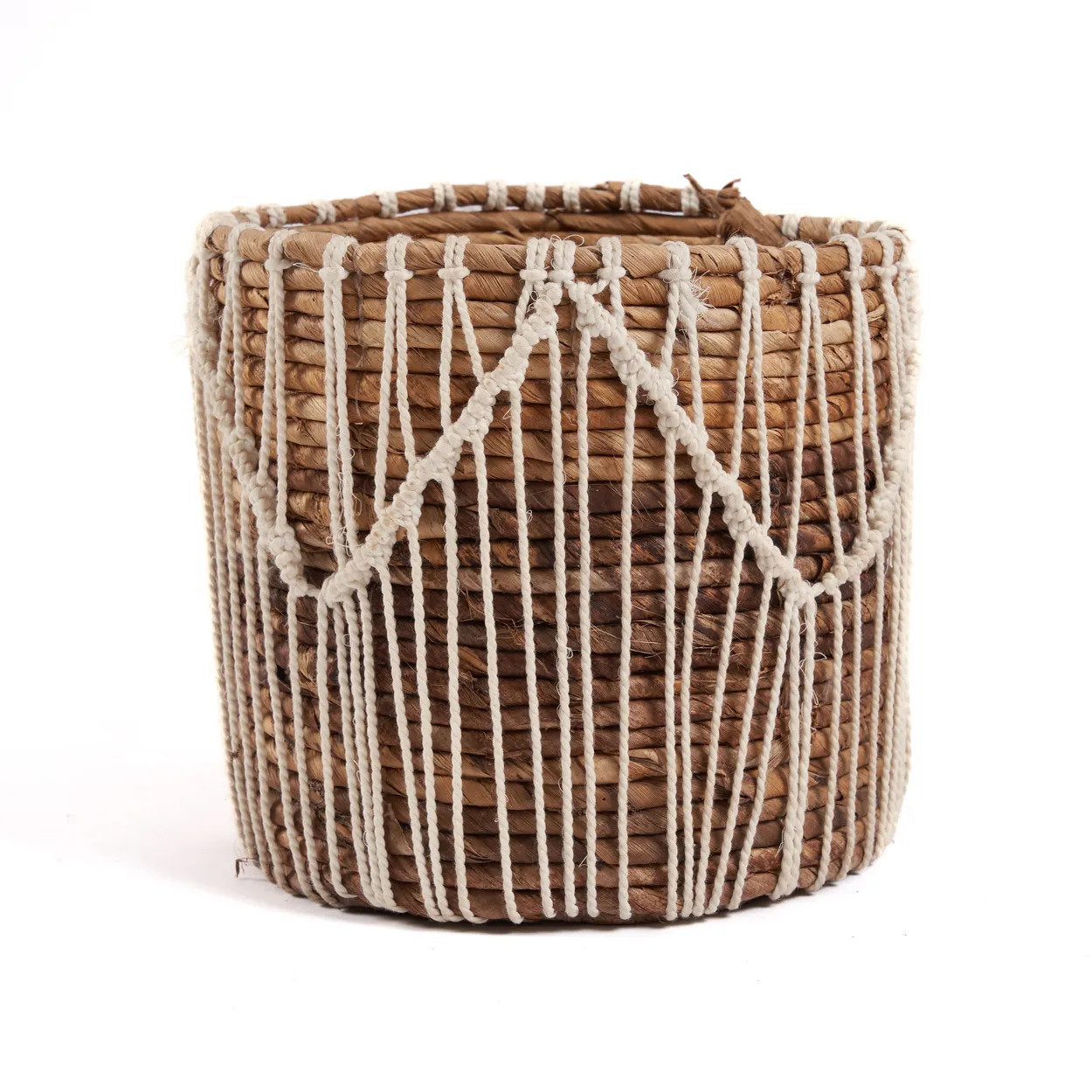 Bazar Bizar - Macra-Mazing Mand Naturel Wit L – 20 x 20 x 20 cm