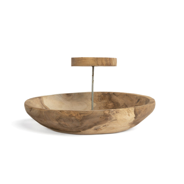 Bazar Bizar The Candle Plate kaarsenplateau naturel teakhout