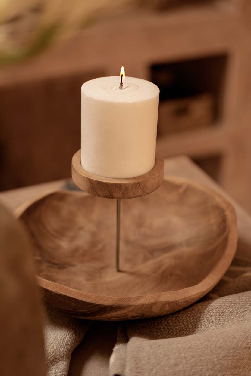 Bazar Bizar - The Candle Plate Kaarsenplateau – Naturel Teakhout