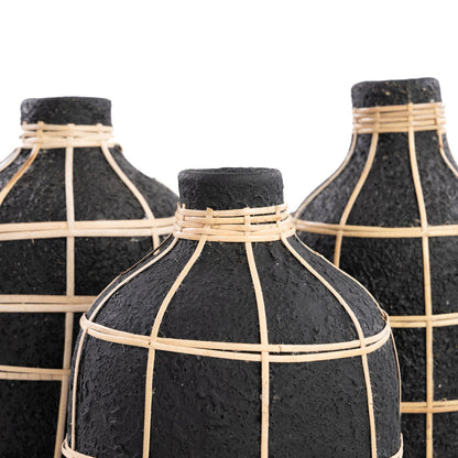 Bazar Bizar Whoopy vaas – zwart/naturel – L – productfoto 7