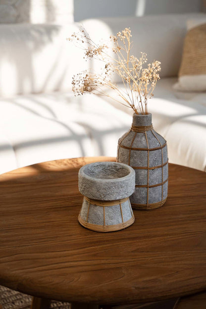 Bazar Bizar Whoopy vaas – beton/naturel – L – productfoto 2