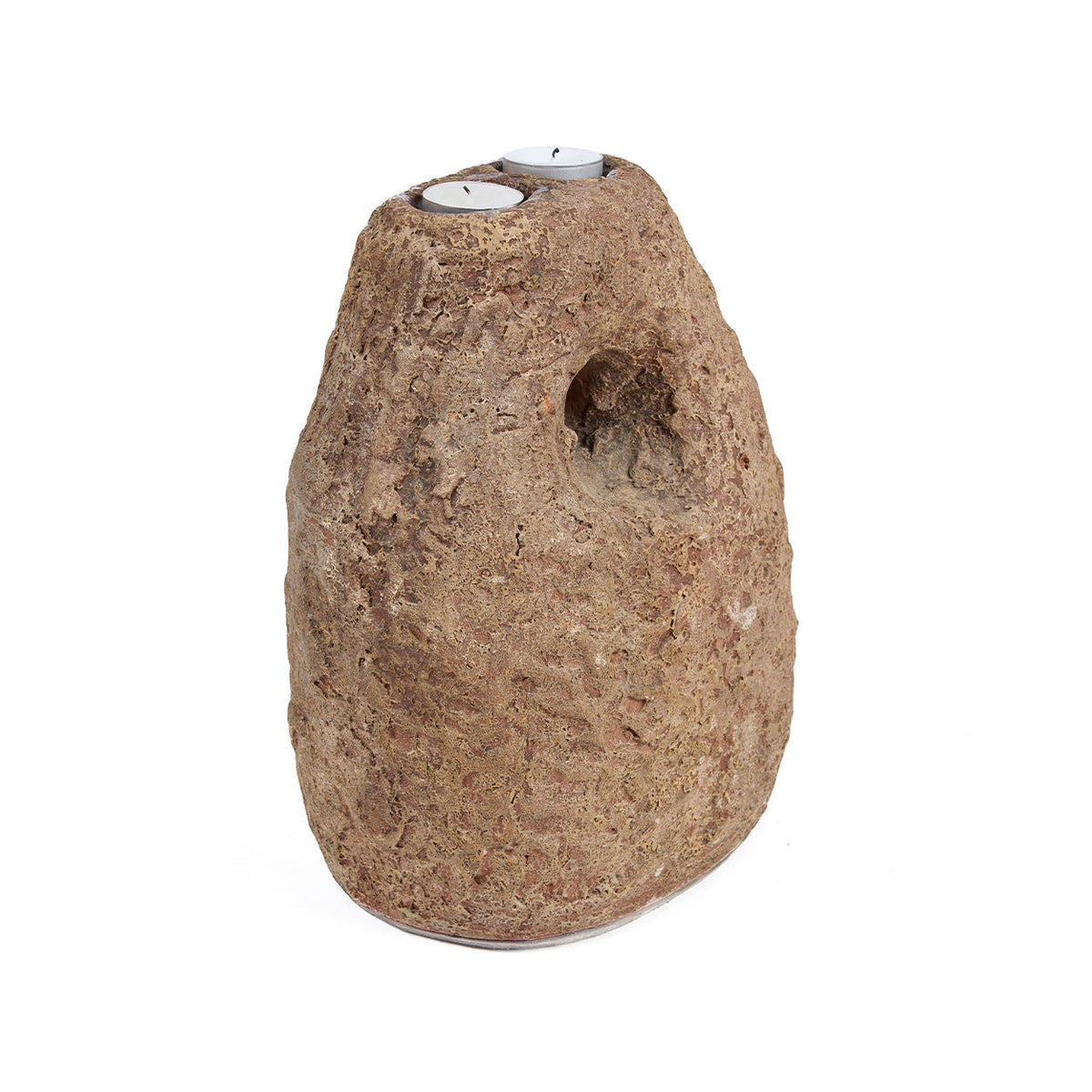 Bazar Bizar kandelaar Terra Totem bruin van terracotta 15 × 20 × 28 cm