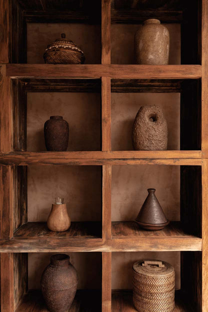 Bazar Bizar kandelaar Terra Totem bruin van terracotta 15 × 20 × 28 cm