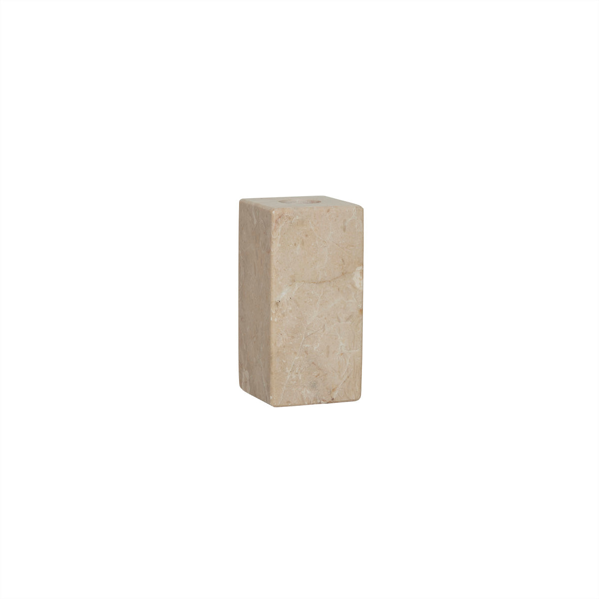 OYOY Living kandelaar Savi Square High van beige marmer 5 × 5 × 10 cm
