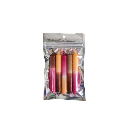 Elate &amp; Co. – Dip-Dye-Stiftkerzen Rosa-Braun-Orange 5 Stück/5