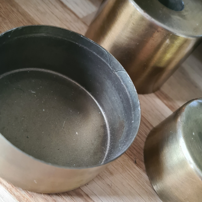 Messing-Kerzenständer-Set, 3-teilig (beschädigt)
