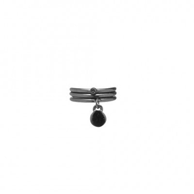 Lisbeth Dahl Copenhagen - Pinky-Ringe schwarz M (3er-Set)