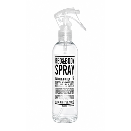 Mijn Stijl Bed & Body Spray Cotton 250 ml in transparante sprayflacon