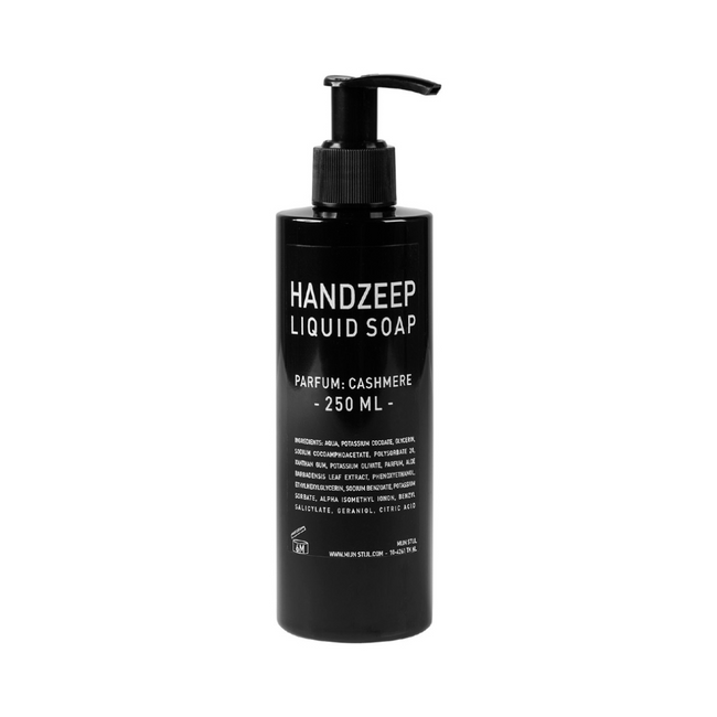 Mijn Stijl handzeep Cashmere in 250 ml zwarte fles met pompje