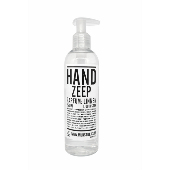 Mijn Stijl handzeep Linnen in 250 ml transparante fles met pompje