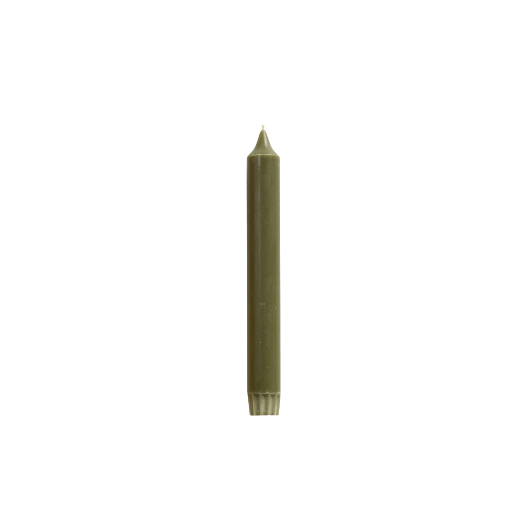 Rustik Lys stearine dinerkaars mosgroen 2,2 × 19 cm