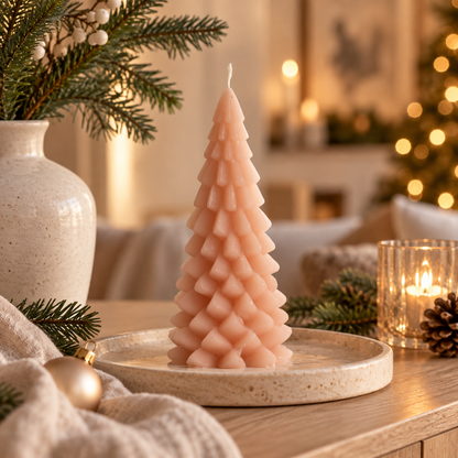 Rustik Lys kerstboomkaars Cherry Blossom 10 × 20 cm in kerstsfeer