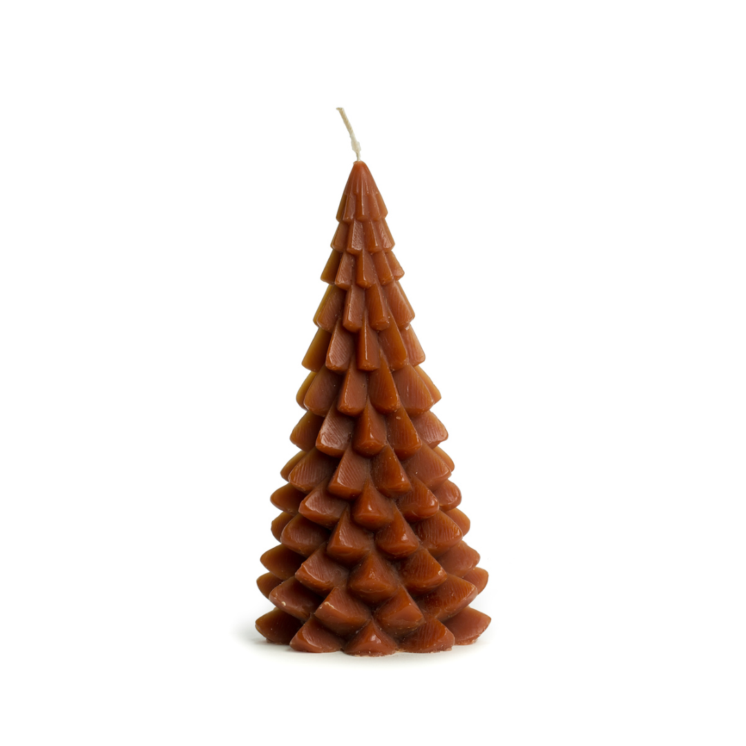 Rustik Lys kerstboomkaars Chestnut bruin 10 × 20 cm